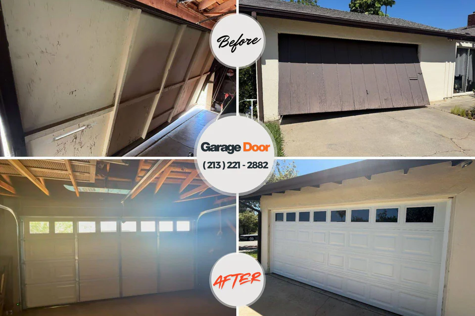 Before and after: garage door repair Cleveland, GA